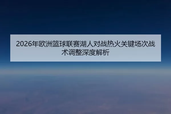 2026年欧洲篮球联赛湖人对战热火关键场次战术调整深度解析
